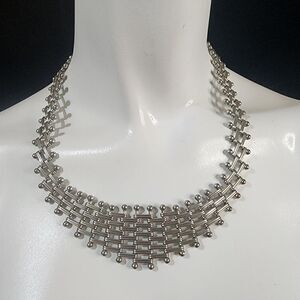 I Am Silver Bib Necklace